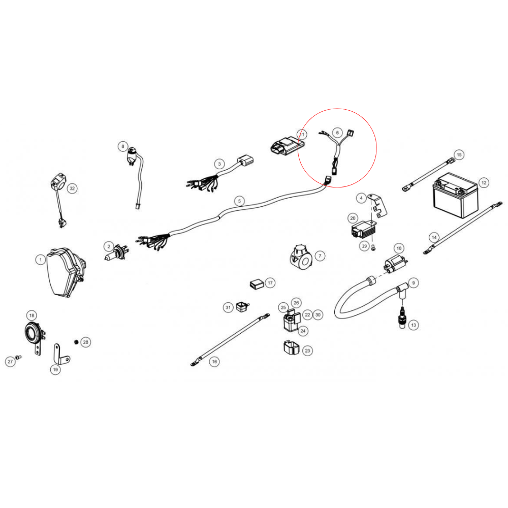 Tail Light Wire Harness - 0/000.160.9103