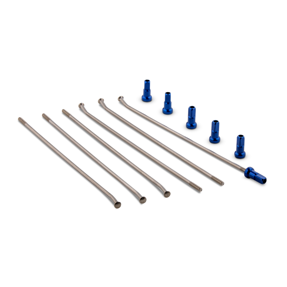 KIT 6 REAR SPOKE + BLUE NUT WISE WORK 19" WHEEL