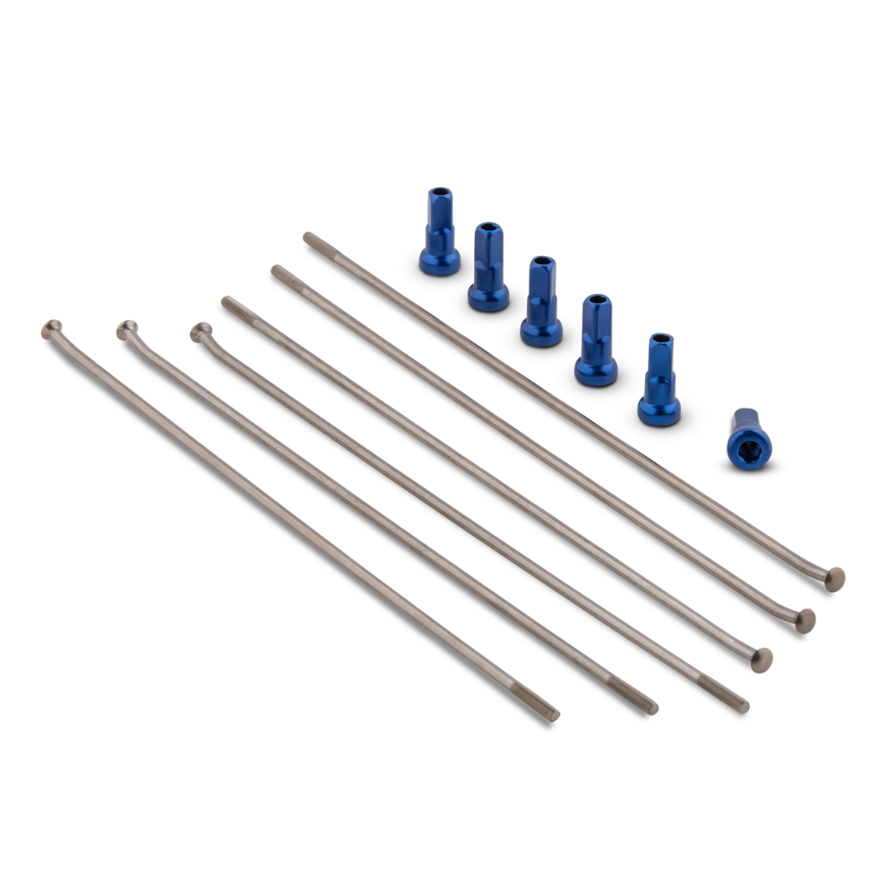 KIT 6 FRONT SPOKE + BLUE NUT WISE WORK 21" WHEEL