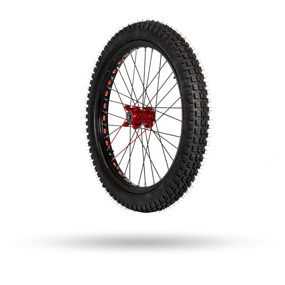 FRONT WHEEL TR. BLACK BRIGHT +RED HUB FF